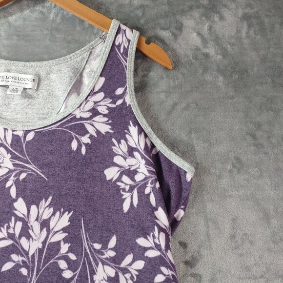 Live Love Lounge Karen Neuburger‎ Womens Pajama Tank Top L Floral Purple Soft - Picture 5 of 7